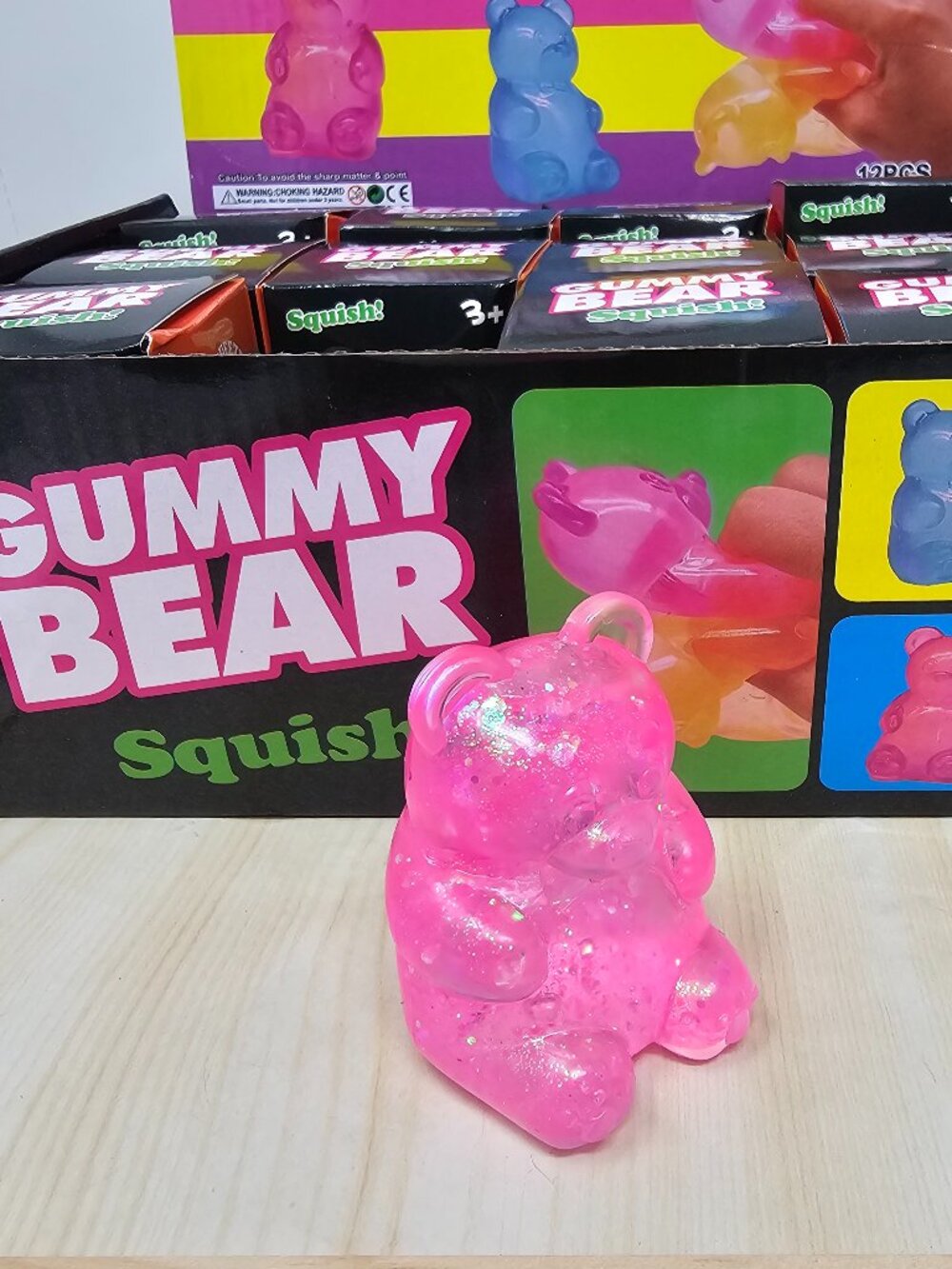 Needoh Gummy Bear Squishy Squeeze Fidget Sensory Toy Anxity Stress Blue or Pink